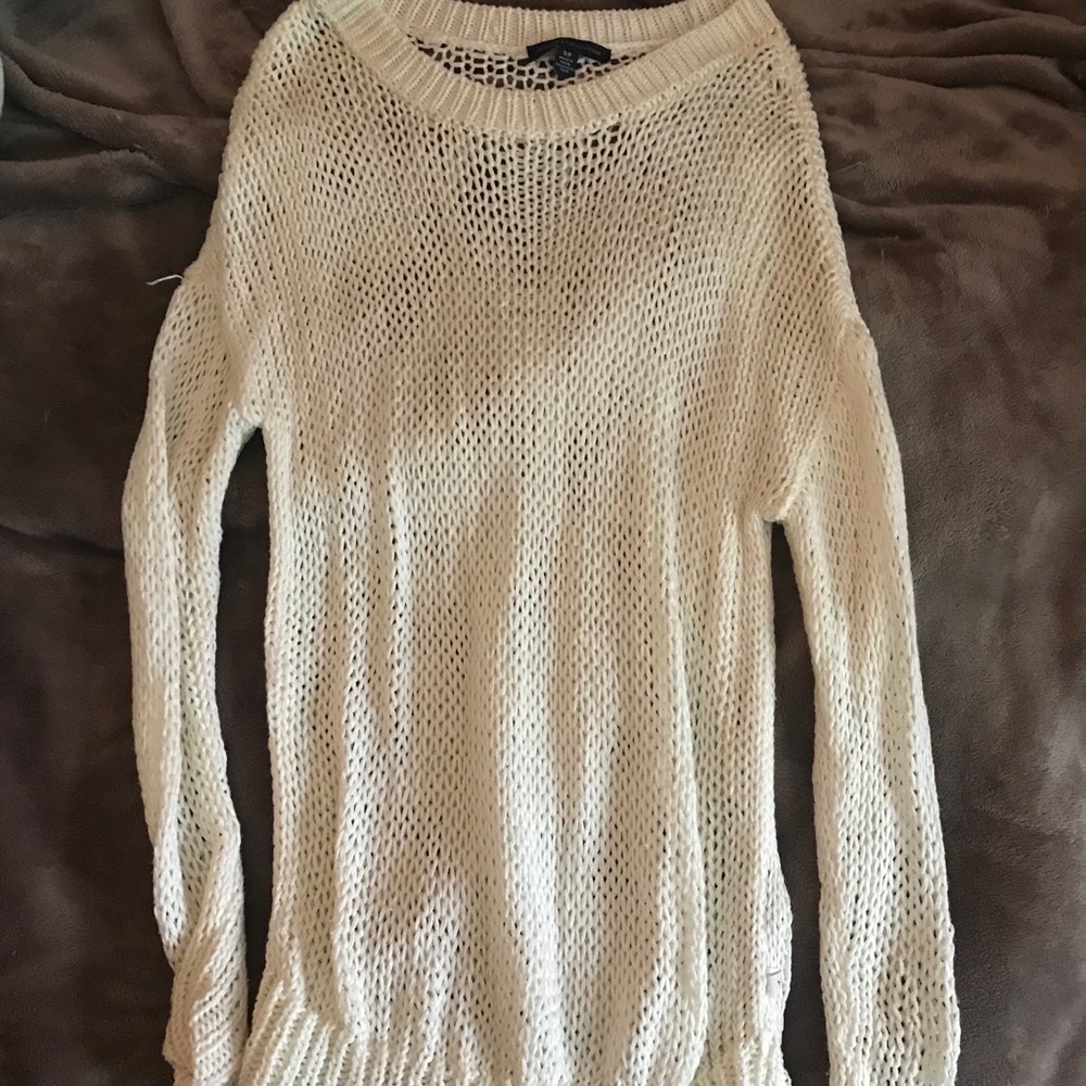 White see through sweater